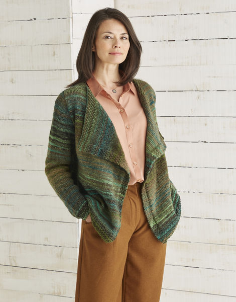 Sirdar 10025 Drape Cardigan in Sirdar Jewelspun Aran (#4 weight yarn) for Adults.